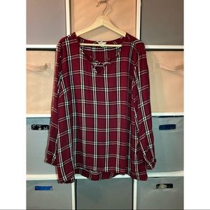 Flannel Print Blouse